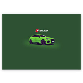 Поздравительная открытка с принтом AUDI RS Q3 (Z) в Кировске, 100% бумага | плотность бумаги 280 г/м2, матовая, на обратной стороне линовка и место для марки
 | audi | auto | perfomance | q3 | rs | rs q3 | rsq3 | sport | авто | автомобиль | автомобильные | ауди | бренд | ку 3 | ку3 | марка | машины | перфоманс | рс | спорт