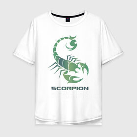Мужская футболка хлопок Oversize с принтом Scorpion в Кировске, 100% хлопок | свободный крой, круглый ворот, “спинка” длиннее передней части | 