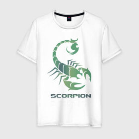 Мужская футболка хлопок с принтом Scorpion в Кировске, 100% хлопок | прямой крой, круглый вырез горловины, длина до линии бедер, слегка спущенное плечо. | 