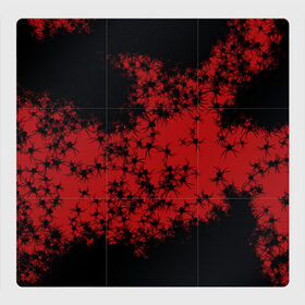 Магнитный плакат 3Х3 с принтом Тьма пауков (красн) в Кировске, Полимерный материал с магнитным слоем | 9 деталей размером 9*9 см | Тематика изображения на принте: halloween | жутко | пауки | приколы