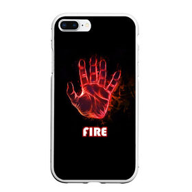 Чехол для iPhone 7Plus/8 Plus матовый с принтом FIRE в Кировске, Силикон | Область печати: задняя сторона чехла, без боковых панелей | amoled | огонь | пальцы | рука в огне | рука человека