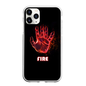 Чехол для iPhone 11 Pro Max матовый с принтом FIRE в Кировске, Силикон |  | amoled | огонь | пальцы | рука в огне | рука человека