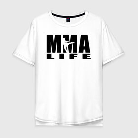 Мужская футболка хлопок Oversize с принтом MMA в Кировске, 100% хлопок | свободный крой, круглый ворот, “спинка” длиннее передней части | arts | fights | martial | mixed | mma | no rules | sports | wrestling | без правил | боевые | бои | борьба | единоборства | искусства | смешанные | спорт