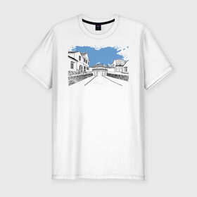 Мужская футболка хлопок Slim с принтом Азиатская улица в Кировске, 92% хлопок, 8% лайкра | приталенный силуэт, круглый вырез ворота, длина до линии бедра, короткий рукав | 