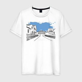 Мужская футболка хлопок с принтом Азиатская улица в Кировске, 100% хлопок | прямой крой, круглый вырез горловины, длина до линии бедер, слегка спущенное плечо. | 
