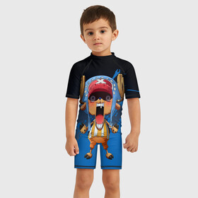 Детский купальный костюм 3D с принтом One Piece. Тони Чоппер в Кировске, Полиэстер 85%, Спандекс 15% | застежка на молнии на спине | one piece | аниме | обезьяна д. луффи | олень | тони | тони чоппер