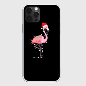 Чехол для iPhone 12 Pro Max с принтом Новогодний Фламинго в Кировске, Силикон |  | 2021 | гирлянда | год быка | дед мороз | новогодний | новогодняя | новый год | птица | рождество | розовый фламинго | с новым годом | фламинго