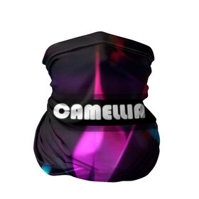 Бандана-труба 3D с принтом CAMELLIA в Кировске, 100% полиэстер, ткань с особыми свойствами — Activecool | плотность 150‒180 г/м2; хорошо тянется, но сохраняет форму | Тематика изображения на принте: абстракция | геометрия | неоновый огонь | неоновый полосы | неоновый свет