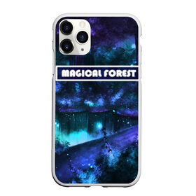 Чехол для iPhone 11 Pro Max матовый с принтом MAGICAL FOREST в Кировске, Силикон |  | Тематика изображения на принте: звездное небо | магический лес | неоновая пыль | неоновые линии | озеро ночью | отражение в озере | светлячки в лесу