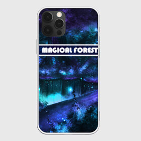 Чехол для iPhone 12 Pro Max с принтом MAGICAL FOREST в Кировске, Силикон |  | Тематика изображения на принте: звездное небо | магический лес | неоновая пыль | неоновые линии | озеро ночью | отражение в озере | светлячки в лесу