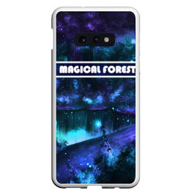 Чехол для Samsung S10E с принтом MAGICAL FOREST в Кировске, Силикон | Область печати: задняя сторона чехла, без боковых панелей | звездное небо | магический лес | неоновая пыль | неоновые линии | озеро ночью | отражение в озере | светлячки в лесу