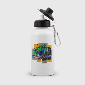 Бутылка спортивная с принтом Plaque Fly в Кировске, металл | емкость — 500 мл, в комплекте две пластиковые крышки и карабин для крепления | plaque fly | домино | муха