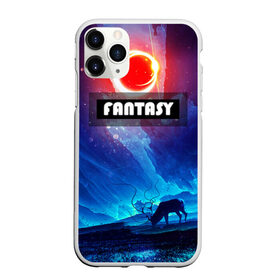 Чехол для iPhone 11 Pro Max матовый с принтом FANTASY в Кировске, Силикон |  | горы | ледяные глыбы | неоновая луна | неоновая планета | неоновый свет | ночное небо | олень | фантастика | фентези