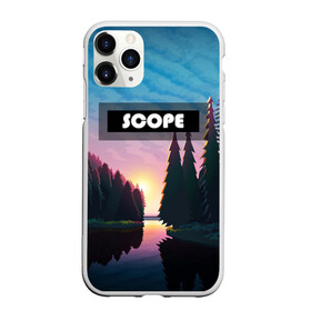 Чехол для iPhone 11 Pro Max матовый с принтом SCOPE в Кировске, Силикон |  | Тематика изображения на принте: вечернее небо | голубое небо | деревья | закат | лес | неоновая надпись | озеро | река