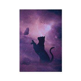 Обложка для паспорта матовая кожа с принтом Star Cat в Кировске, натуральная матовая кожа | размер 19,3 х 13,7 см; прозрачные пластиковые крепления | cats | star cat | арт кошка | арт кошка в космосе | кошки | кошки в космосе