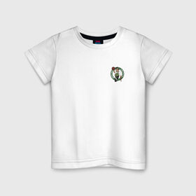 Детская футболка хлопок с принтом Бостон Селтикс в Кировске, 100% хлопок | круглый вырез горловины, полуприлегающий силуэт, длина до линии бедер | boston | boston celtics | celtics | nba | баскетбол | бостон | бостон селтикс | нба | селтикс