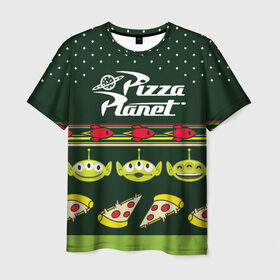 Мужская футболка 3D с принтом Pizza Planet в Кировске, 100% полиэфир | прямой крой, круглый вырез горловины, длина до линии бедер | Тематика изображения на принте: pixar | pizza planet | toy story | vdzabma | история игрушек | пиксар