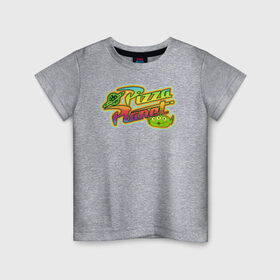 Детская футболка хлопок с принтом Pizza Planet в Кировске, 100% хлопок | круглый вырез горловины, полуприлегающий силуэт, длина до линии бедер | pixar | pizza planet | toy story | vdzabma | история игрушек | пиксар