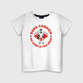 Детская футболка хлопок с принтом Duke Caboom в Кировске, 100% хлопок | круглый вырез горловины, полуприлегающий силуэт, длина до линии бедер | duke caboom | pixar | toy story | vdzabma | дюк бубумс | дюк кабум | история игрушек | пиксар