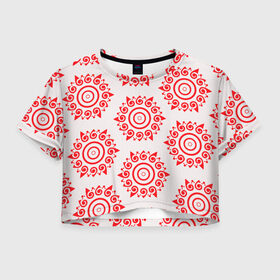 Женская футболка Crop-top 3D с принтом Цишань Вэнь в Кировске, 100% полиэстер | круглая горловина, длина футболки до линии талии, рукава с отворотами | вэнь жохань | вэнь нин | магистр дьявольского культа | солнце | узор | цишань вэнь