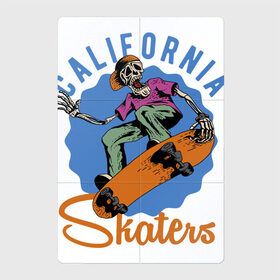 Магнитный плакат 2Х3 с принтом California skaters в Кировске, Полимерный материал с магнитным слоем | 6 деталей размером 9*9 см | california | skateboard | skeleton | skull | калифорния | скейтборд | скелет | череп