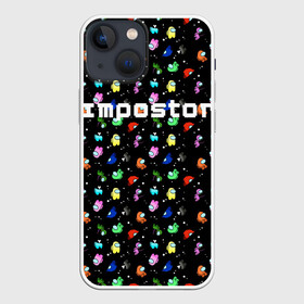 Чехол для iPhone 13 mini с принтом Impostor в Кировске,  |  | among us | impostor | not me | space | there is 1 impostor | there is impostor among us | амонг ас | зима | космос | предатель | разноцветные космонавты