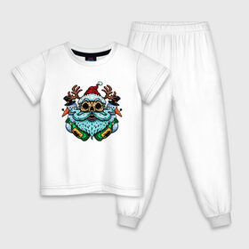 Детская пижама хлопок с принтом Злой Санта в Кировске, 100% хлопок |  брюки и футболка прямого кроя, без карманов, на брюках мягкая резинка на поясе и по низу штанин
 | 