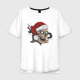 Мужская футболка хлопок Oversize с принтом Злой Санта в Кировске, 100% хлопок | свободный крой, круглый ворот, “спинка” длиннее передней части | 
