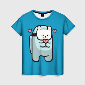 Женская футболка 3D с принтом Nyan Cat (Among Us) в Кировске, 100% полиэфир ( синтетическое хлопкоподобное полотно) | прямой крой, круглый вырез горловины, длина до линии бедер | among | among us | cat | cats | crewmate | game | impistor | nyan | space | us | vote | выживший | игра | космос | кот | котейка | котэ | кошка | кэт | невиновный | нян | предатель | самозванец | сердечки | сердечко | сердца | сердце
