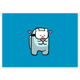 Поздравительная открытка с принтом Nyan Cat (Among Us) в Кировске, 100% бумага | плотность бумаги 280 г/м2, матовая, на обратной стороне линовка и место для марки
 | among | among us | cat | cats | crewmate | game | impistor | nyan | space | us | vote | выживший | игра | космос | кот | котейка | котэ | кошка | кэт | невиновный | нян | предатель | самозванец | сердечки | сердечко | сердца | сердце