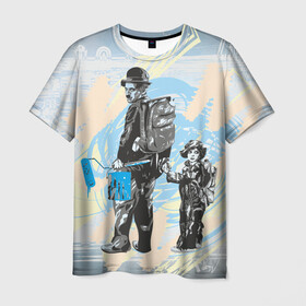 Мужская футболка 3D с принтом Чарли в Кировске, 100% полиэфир | прямой крой, круглый вырез горловины, длина до линии бедер | art | арт | графика | колор | чарли чаплин