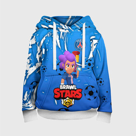 Детская толстовка 3D с принтом BRAWL STARS SHELLY  PSG. в Кировске, 100% полиэстер | двухслойный капюшон со шнурком для регулировки, мягкие манжеты на рукавах и по низу толстовки, спереди карман-кенгуру с мягким внутренним слоем | Тематика изображения на принте: 8 bit | amber | brawl stars | crow | gale | leon | max | mecha | mecha crow | mr.p | psg | sally leon | shark | shelly | tara | virus 8 bit | werewolf leon | акула | амбер | берли | бравл старс | ворон | макс | оборотень | псж | шелли