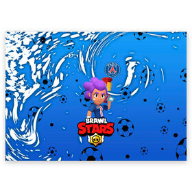 Поздравительная открытка с принтом BRAWL STARS SHELLY \ PSG. в Кировске, 100% бумага | плотность бумаги 280 г/м2, матовая, на обратной стороне линовка и место для марки
 | 8 bit | amber | brawl stars | crow | gale | leon | max | mecha | mecha crow | mr.p | psg | sally leon | shark | shelly | tara | virus 8 bit | werewolf leon | акула | амбер | берли | бравл старс | ворон | макс | оборотень | псж | шелли