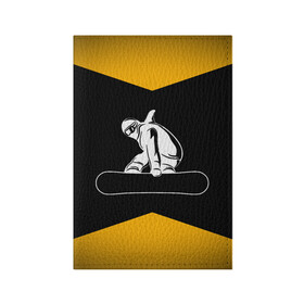 Обложка для паспорта матовая кожа с принтом Сноубордист в Кировске, натуральная матовая кожа | размер 19,3 х 13,7 см; прозрачные пластиковые крепления | snowboard | snowboarding | горные лыжи | прыжок | сноуборд | сноубординг | сноубордист | экстрим