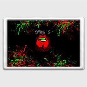 Магнит 45*70 с принтом Among Us в Кировске, Пластик | Размер: 78*52 мм; Размер печати: 70*45 | Тематика изображения на принте: among us | impostor | space mafia | sus.puffballs united | амонг ас | игра | инопланетяне | инопланетянин | маска | новогодний among us | новый год | среди нас | эмонг ас