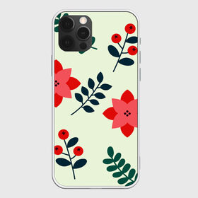 Чехол для iPhone 12 Pro Max с принтом цветы ягоды листья в Кировске, Силикон |  | ветки | листья | цветы | ягоды