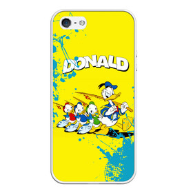 Чехол для iPhone 5/5S матовый с принтом Donald duck (Рыбалка) в Кировске, Силикон | Область печати: задняя сторона чехла, без боковых панелей | donald duck | walt disney | герой | мультфильмов | селезень | студии