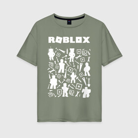 Женская футболка хлопок Oversize с принтом ROBLOX в Кировске, 100% хлопок | свободный крой, круглый ворот, спущенный рукав, длина до линии бедер
 | piggy | roblox | roblox games | roblox piggy | игра роблокс | пигги. | роблокс | роблокс пигги | робукс