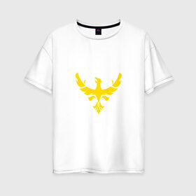 Женская футболка хлопок Oversize с принтом золотой орел в Кировске, 100% хлопок | свободный крой, круглый ворот, спущенный рукав, длина до линии бедер
 | абстракция | золотой | орел