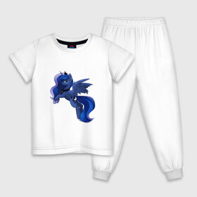 Детская пижама хлопок с принтом Принцесса Луна в Кировске, 100% хлопок |  брюки и футболка прямого кроя, без карманов, на брюках мягкая резинка на поясе и по низу штанин
 | арт | луна | рисунок | сон