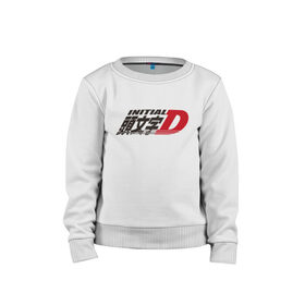 Детский свитшот хлопок с принтом Initial D Logo (Z) в Кировске, 100% хлопок | круглый вырез горловины, эластичные манжеты, пояс и воротник | Тематика изображения на принте: initial | initial d | аниме | аниме дрифт | библии дрифта | бунта фудзивара | гонки | дрифт | инисяру | инисяру ди | кэисукэ такахаси | манга | рёсукэ такахаси | спортивное вождение | сюити сигэно