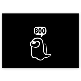Поздравительная открытка с принтом BOO (Among Us) в Кировске, 100% бумага | плотность бумаги 280 г/м2, матовая, на обратной стороне линовка и место для марки
 | among | among us | boo | crewmate | game | ghost | impistor | space | us | vote | бу | буу | выживший | игра | космос | невиновный | предатель | приведение | призрак | самозванец