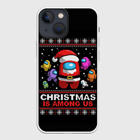 Чехол для iPhone 13 mini с принтом Among Us в Кировске,  |  | 2021 | 21 | 2k21 | among | among us | christmas | crewmate | game | impistor | new | santa | snow | space | us | vote | year | выживший | год | дед | игра | клаус | космос | мороз | невиновный | новый | предатель | рождество | самозванец | сант