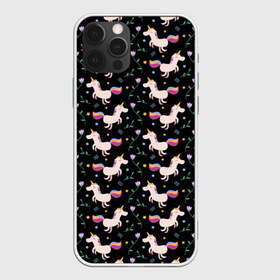 Чехол для iPhone 12 Pro Max с принтом Unicorns pattern в Кировске, Силикон |  | flower | hoofs | horn | leaf | mane | pattern | star | unicorn | грива | единорог | звезда | копыта | лист | рог | узор | цветок
