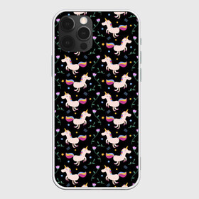 Чехол для iPhone 12 Pro Max с принтом Unicorns pattern в Кировске, Силикон |  | Тематика изображения на принте: flower | hoofs | horn | leaf | mane | pattern | star | unicorn | грива | единорог | звезда | копыта | лист | рог | узор | цветок