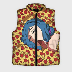 Мужской жилет утепленный 3D с принтом АХЕГАО ПИЦЦА в Кировске,  |  | ahegao | anime | pizza | аниме | ахегао | пицца