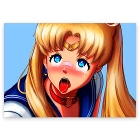 Поздравительная открытка с принтом SAILOR MOON AHEGAO в Кировске, 100% бумага | плотность бумаги 280 г/м2, матовая, на обратной стороне линовка и место для марки
 | Тематика изображения на принте: ahegao | anime | sailor moon | sailor moon ahegao | аниме | ахегао | сейлор мун | сейлор мун ахегао | сэйлор мун