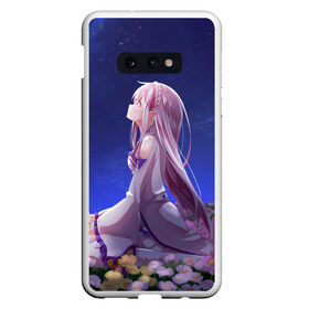 Чехол для Samsung S10E с принтом Sweet dreams of Emilia в Кировске, Силикон | Область печати: задняя сторона чехла, без боковых панелей | anime | dream | flowers | girls | kavai | manga | ram | re | rem | senpai | space | zero | аниме | анимэ | ахегао | зиро | космос | манга | мечты | рам | рем | сенпай | цветы