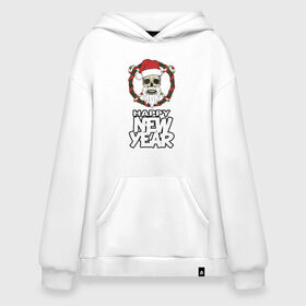 Худи SuperOversize хлопок с принтом Happy new year в Кировске, 70% хлопок, 30% полиэстер, мягкий начес внутри | карман-кенгуру, эластичная резинка на манжетах и по нижней кромке, двухслойный капюшон
 | 