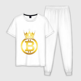 Мужская пижама хлопок с принтом Биткоин (bitcoin) в Кировске, 100% хлопок | брюки и футболка прямого кроя, без карманов, на брюках мягкая резинка на поясе и по низу штанин
 | bitcoin | bitcoin news | bitcoin news today | bitcoin price | bitcoin price prediction | bitcoin trading | btc | btc news | btc price | btc today | crypto | crypto news | cryptocurrency